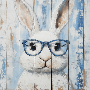 Easter Sign, Bunny with Glasses, DCO-12899, Sign For Wreath, 10x10